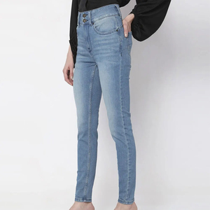 Pantalones Vaqueros de Mezclilla para Mujer al Por Mayor, de Primera Calidad, a los Precios Más Bajos, de Cintura Alta, de Color Sólido, Pantalones Ajustados - Product Image 4
