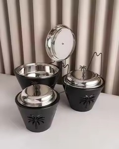 Nuevo Plato Cuadrado Acanalado Marrón con Asa Superior para Calentar Comida, Estilo Árabe, para Restaurantes Modernos y Hoteles - Product Image 6