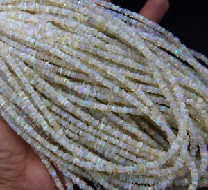 Perles d'opale éthiopienne naturelle multicolore, opale à reflets multiples, en forme de copeaux lisses, environ. 3 MM 16 pouces de longueur - Product Image 1