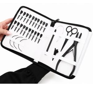 Hair <b>Extension</b> Tools Kit Includes 2 HoleMicro Beads Microlink Crimping Plier 12pcs Sectioning Clips Quick Parting Tool Mini S - Product Image 3