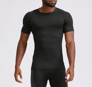 <b>Mens</b> <b>Compression</b> short sleeve <b>Shirts</b> Spandex/Polyester Breathable Durable Regular Fit Sports Tops Quick Dry Gym Wear Fitnesswear - Product Image 2