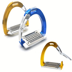 Étriers de cheval professionnels, cadre en métal renforcé, surface antidérapante, base large, accessoires d'équitation confortables - Product Image 1