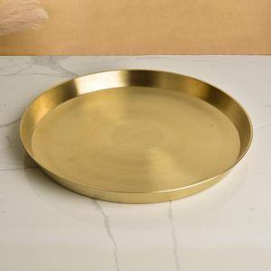 Assiette de dîner Kansa lourde, finition mate, en laiton doré, Thali traditionnel, assiette de service Pital pour la maison, la cuisine et la Pooja - Product Image 2