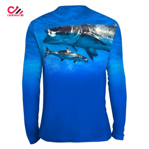 Customized Logo <b>Silk</b> Screen Printed Breathable Waterproof Fishing <b>Shirts</b> with Protection High Quality <b>Men</b> Fishing Jersey - Product Image 2