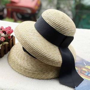 Sombrero de Paja Natural de Rafia Mixta para Niñas, Estilo Fedora, Artesanal, para Viajes, Negocios, Ciclismo, Protección contra el Polvo - Product Image 5