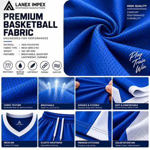Ensembles d'uniformes de basketball personnalisés pour hommes et jeunes, maillot et short respirants à séchage rapide, vêtements de sport d'équipe avec logo personnalisé - Product Image 5