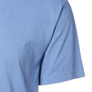 T-shirt pour homme bleu clair, col rond, manches courtes, coton doux, décontracté, basique, léger, respirant, à porter tous les jours en été - Product Image 4
