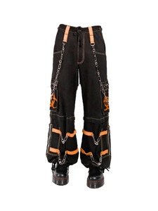 Men's Punk Style Harem <b>Pants</b> <b>Black</b> With Purple Chains Multiple Pockets High Waist Drawstring Closure Autumn Fashion - Product Image 6