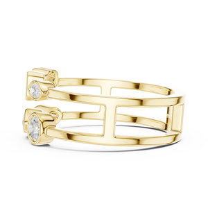 Luxury Yellow Gold Geometric Multi Shape Bezel <b>Set</b> Diamond <b>Ring</b> <b>for</b> <b>Women</b> Elegant Minimalist Stackable <b>Wedding</b> Anniversary Fine - Product Image 4