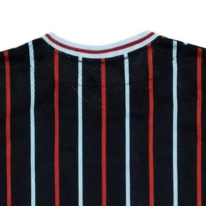 เสื้อเบสบอลลายทาง DST Delta Sigma Theta ปี 1913 สำหรับชมรมนักศึกษา คอวี ผ้าตาข่าย แขนเสื้อถักลายนูนสีแดง - Product Image 5