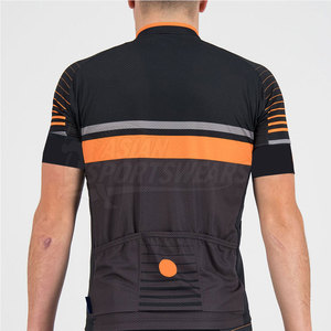 Vêtements de sport pour hommes, coupe flexible, séchage rapide, 100% polyester, maillot de cyclisme avec maille respirante pour l'entraînement à vélo en stock - Product Image 4
