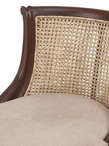 Rasenew Dining <b>Chair</b> with Mahogany Wood Frame Natural <b>Rattan</b> Backrest Contemporary Design Polyester Cushion-Home Furniture - Product Image 3
