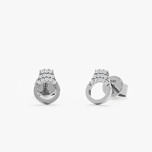Pendientes de Oro Amarillo con Diamantes Cultivados en Laboratorio en Forma de Círculo - Product Image 3