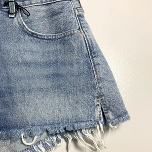 Custom Made Men Denim Shorts Solid <b>Mid</b> Waist Casual Button Fly Raw Hem 100% Cotton Fabric Rhinestones Anti-Wrinkle Quick Dry - Product Image 6