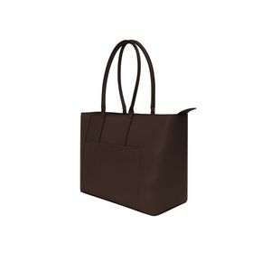 Casual <b>Tote</b> <b>Bag</b> Genuine Leather <b>Zip</b> Closure Durable Large Capacity Outdoor Minimalist Style Daily Use Unisex Two Handles - Product Image 2