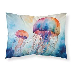 ปลอกหมอนมาตรฐานสำหรับตกแต่งลายแมงกะพรุนปลอกหมอนอิงน้ำหนักเบานุ่มพิเศษดูแลง่าย - Product Image 1