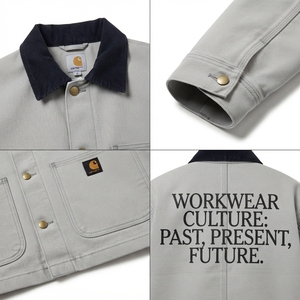 Chaqueta de Trabajo Personalizada de Gran Tamaño, 12oz, Lona Reciclada, Color Gris Paloma, Cuello de Pana, Estilo Urbano, OEM - Product Image 4