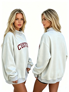 <b>Mock</b> <b>Neck</b> Sweatshirt Regular Oversized Women Streetwear Autumn Teen Girls Loose Long Sleeve Pullover Winter Casual <b>Top</b> - Product Image 5