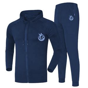 Conjuntos Deportivos Personalizados para Hombre, Sudadera con Capucha y Cremallera, Pantalones de Felpa de Color Puro, Sudadera con Capucha para Invierno, 100% Poliéster Transpirable - Product Image 1
