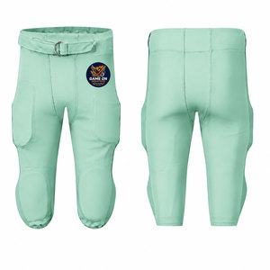 Pantalon de football américain avec lacets sur le devant, rembourrage protecteur, grande taille, protection UV, respirant, écologique, personnalisable, sport - Product Image 1