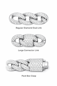 Chaîne cubaine tendance personnalisée en argent sterling avec moissanite ou diamants de laboratoire, en or 10K ou 14K - Product Image 3