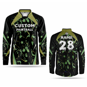 Camiseta de Paintball Personalizada Zersia International, Negra y Gris, Impresión por Sublimación, Transpirable, de Poliéster, Unisex, Manga Larga, Uniformes de Equipo - Product Image 3