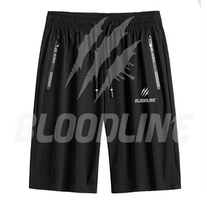 Pantalones Cortos Deportivos Negros para Hombre Bloodline, de Secado Rápido, Cintura Media, con Cordón Ajustable, Logotipo Frontal, Estilo Bermuda - Product Image 3