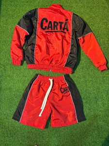 Conjunto de Chaqueta Cortavientos y Pantalones Cortos de Verano con Diseño de Logotipo Personalizado para Hombre, con Capucha, de Nailon y Poliéster, con Patrón Sólido, para Invierno - Product Image 2