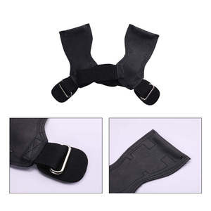 Sangles de soutien pour poignets de musculation en cuir noir, réglables, respirantes, avec logo personnalisé, pour soulever des poids lourds, anti-déchirure - Product Image 4