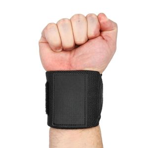 Attelles de poignet professionnelles noires solides pour haltérophilie, soutien élastique réglable, protection articulaire pour la musculation et la gym - Product Image 1