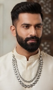 Designer Kundan Polki Groom Mala <b>Necklace</b> for Men Traditional Wedding Sherwani <b>Necklace</b> Ethnic Baraat Jewelry <b>Statement</b> Mala - Product Image 4
