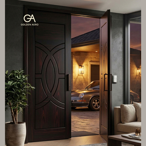 Puerta Doble de Madera Sólida Golden Aero, Diseño Contemporáneo, Patrón Decorativo con Ranuras, Estilo Abatible, Modelo GA-43L - Product Image 2