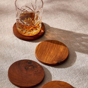 Custom Solid Wood Round Cup <b>Coaster</b> Acacia Walnut Rubber Wood <b>Drink</b> <b>Coaster</b> For Coffee Tea Mug Glass OEM ODM Factory Supplier - Product Image 6