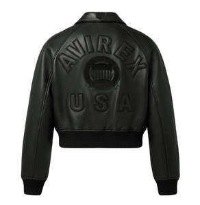 Black Color Women's Leather Avirex <b>Jackets</b> with Premium Leather Crop Design Sexy Fit Latest <b>Winter</b> Women Avirex Leather <b>Jacket</b> - Product Image 2