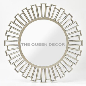 Modern Look Round Shape <b>Gold</b> Aluminum Metal Wall <b>Mirror</b> <b>Frame</b> With Usage Minimalistic Room Wall Mounted Home Decoration - Product Image 2