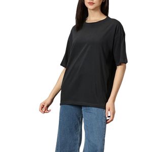 เสื้อยืดคอตตอนโอเวอร์ไซส์ผู้หญิงสั่งทำขายส่ง ระบายอากาศได้ดี ทรงบ็อกซี่ ไหล่ตก แบรนด์ส่วนตัว สไตล์สตรีทแวร์ - Product Image 1