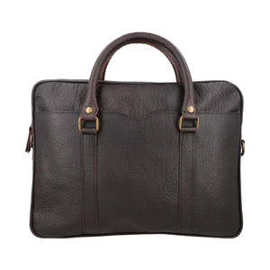 Full Grain Leather Messenger Briefcase for Men Luxury Vintage Laptop Office <b>Bag</b> with Shoulder Strap and Organizer Pockets - Product Image 1