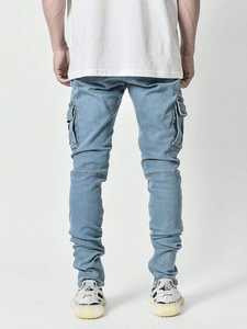 Jeans droits pour hommes tendance, vente en gros, denim marron et noir, 100% coton, coupe-vent, séchage rapide, respirant, été, automne - Product Image 5