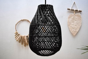 Abat-jour en rotin fait main, style bohème, écologique, pour usage intérieur, abat-jour en rotin tissé, luminaire suspendu - Product Image 4