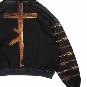 Sweat à capuche surdimensionné à imprimé graphique, style streetwear, par Twin City Custom, prix de gros, fabriqué en usine - Product Image 4