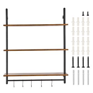 Scaffali Espositivi Industriali a 3 Livelli in Legno Rustico 32x9.84in, Scaffale Galleggiante da Parete per Libri e Oggetti Vari - Product Image 1