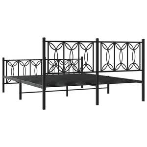 Cadre de lit king size rectangulaire noir moderne en acier, style moderne - Product Image 6