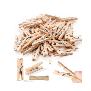 Pinzas de Bambú Duraderas, Pinzas de Madera Ecológicas y Naturales para Secar Ropa - Product Image 5