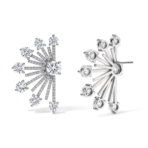 Luxury Star Shape Diamond <b>Stud</b> <b>Earrings</b> For Women Wedding 925 <b>Silver</b> Round Brilliant Cut Jewelry - Product Image 3