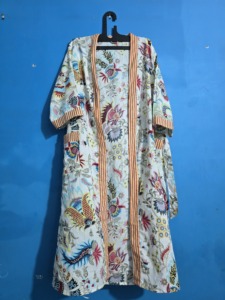 Robe Kimono d'été en Coton pour Femme, Imprimé Floral, Col en V, Confortable, Vêtement de Nuit, Peignoir Indien Fait Main pour Demoiselle d'honneur, Cache-maillot de Plage - Product Image 5