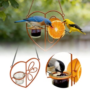 Mangeoire à oiseaux en métal suspendue pour l'extérieur, décoration de jardin, patio, maison - Product Image 1