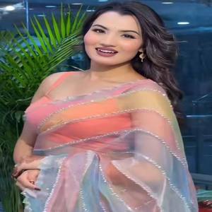 VASTRA COTTAGE Saree de organza suave y pesada con estampados multicolor, bordes con cuentas Katdana hechos a mano y blusa de seda Jalpari a juego - Product Image 3