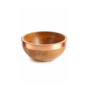 Bol de service en bois contemporain, idéal pour servir des salades, présenter des fruits, pour la cuisine, la table à manger et les événements de buffet - Product Image 1