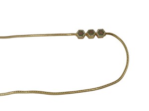 Divyoro Trio Hexagon Cluster 22K Gold Plated <b>Rope</b> <b>Chain</b> Classic Minimalist Design Women's Necklace Party & Gift Orissa - Product Image 1