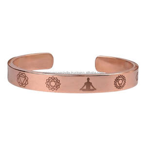 Seven <b>Chakra</b> Polished Traditional Magnetic Copper Kada for Arthritis & Joint Pain Relief - Product Image 2